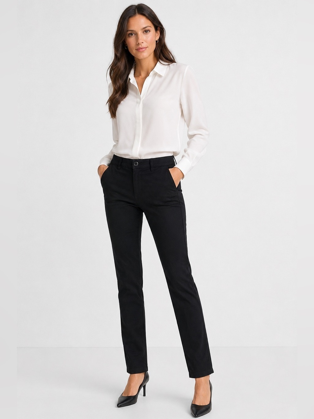 CURRENT/ELLIOTT classic Black Slim Straight Pants – Size 28